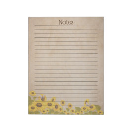 Bloco De Notas Rustic Sunflower Custom