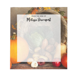 Bloco De Notas Rustic Thanksgiving Table Bountiful Harvest