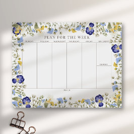 Bloco De Notas Rustic Wildflower Tearawy Weekly Planner