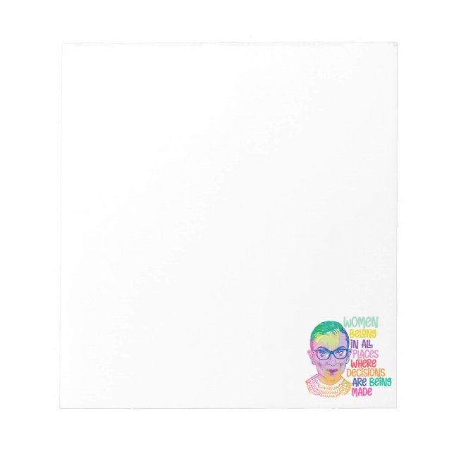 Bloco De Notas Ruth Bader Ginsburg Mulheres Pertencem A Todos Os  (Frente)