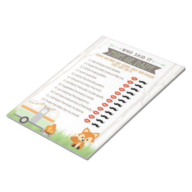 Bloco De Notas RV Camper Adivinha Quem Disse Que Era Um Jogo De C (Inclinado)