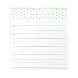 Bloco De Notas Sage de Bolinhas Simples Uma Coluna para Fazer Lis