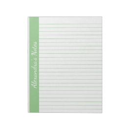 Bloco De Notas Sage Green 8,5x11 - Tamanho da letra - Nome vertic