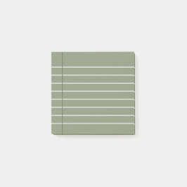 Bloco De Notas Sage green line note postar notas