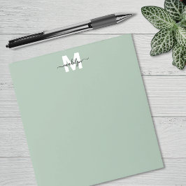 Bloco De Notas Sage Green Monogram