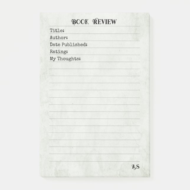 Bloco De Notas Sage Green Simple Monogram Book Review  (Frente)