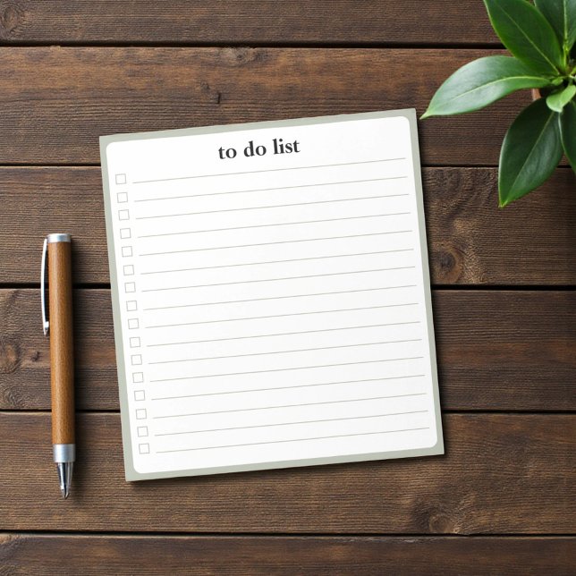 Bloco De Notas Sage Green To Do List Minimalist Teacher (Sage Green To Do List Minimalist Teacher Notepad)