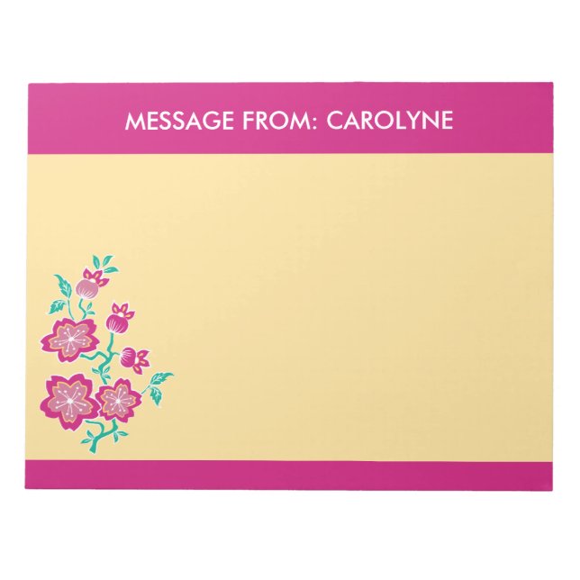Bloco De Notas Sakura Floral Batik Notepad (Frente)
