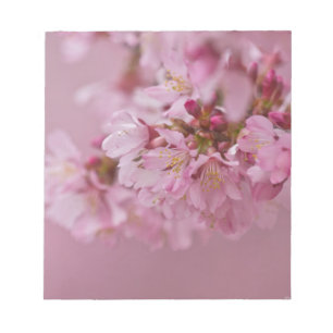 Bloco De Notas Sakura Flores de Cerejeira Rosa Pálido Reflexos