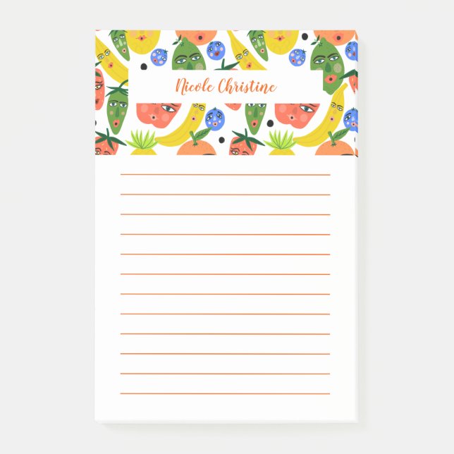 Bloco De Notas Salada de Fruta engraçada PERSONALIZE o Bloco de N (Frente)