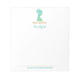 Bloco De Notas Salão de beleza do cabeleireiro da aguarela