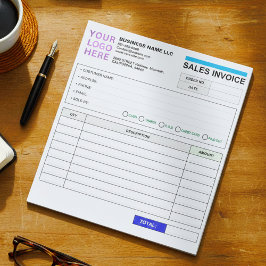Bloco De Notas Sales Invoice Booklet (Name & Logo) Personalized 