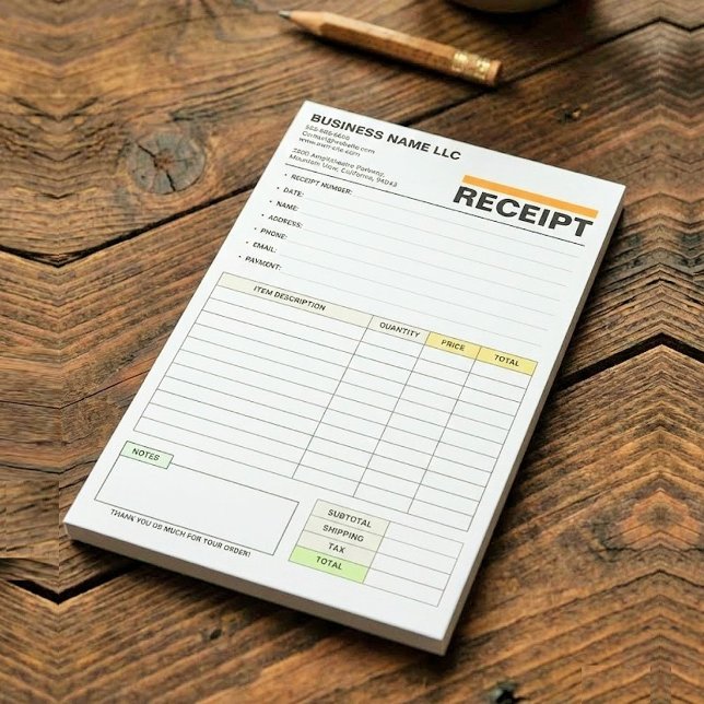 Bloco De Notas Sales Invoice Receipt Pad | Business Order Form (payment receipt template)