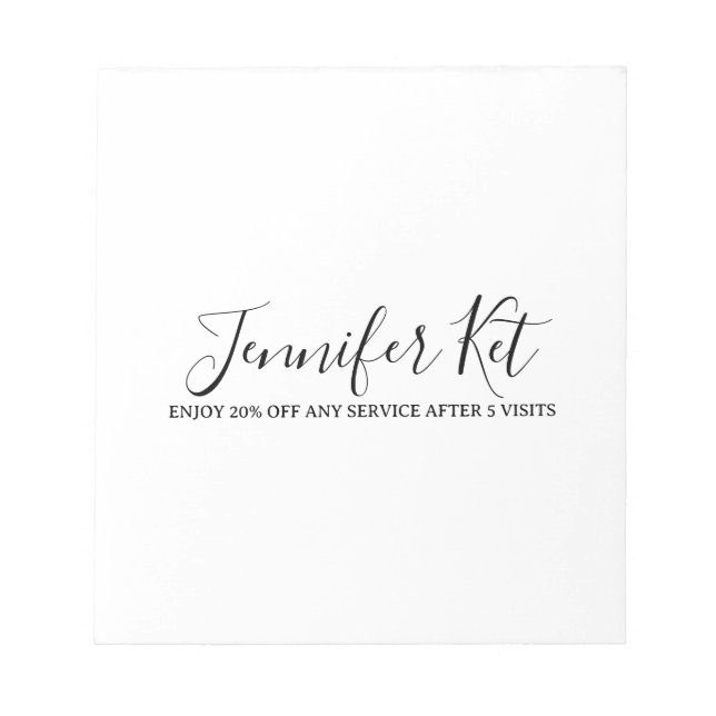 Bloco De Notas Salon spa business discount offer website visits a (Frente)