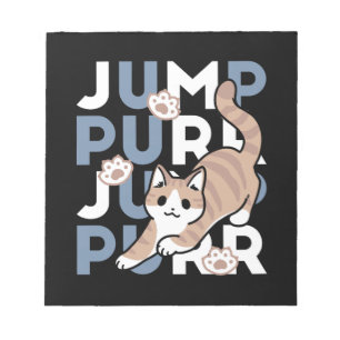 Bloco De Notas Salto Purr de Salto: Design de Gato Reproduzível c
