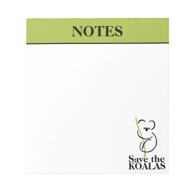 Bloco de Notas Salve os Coalas (Frente)