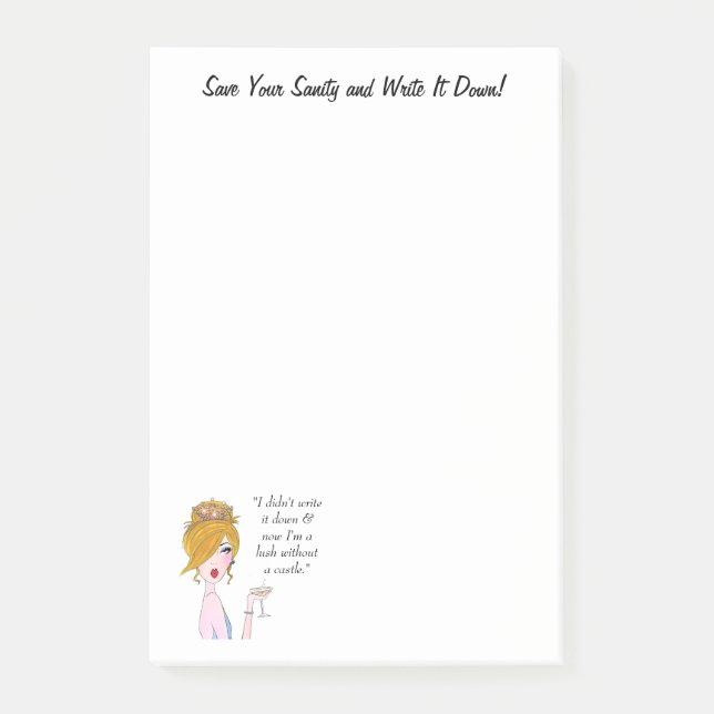 Bloco De Notas "Salve Sua Sanidade E Escreva!" DIVA (Frente)