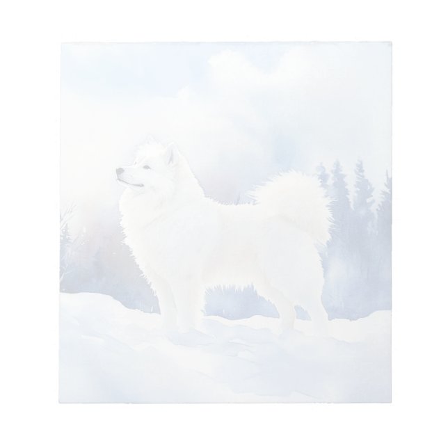 Bloco De Notas Samoyed - Notepad De 5,5" x 6" (Frente)