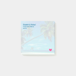 Bloco De Notas Sandy White Beach com Casamento Tropical Palms