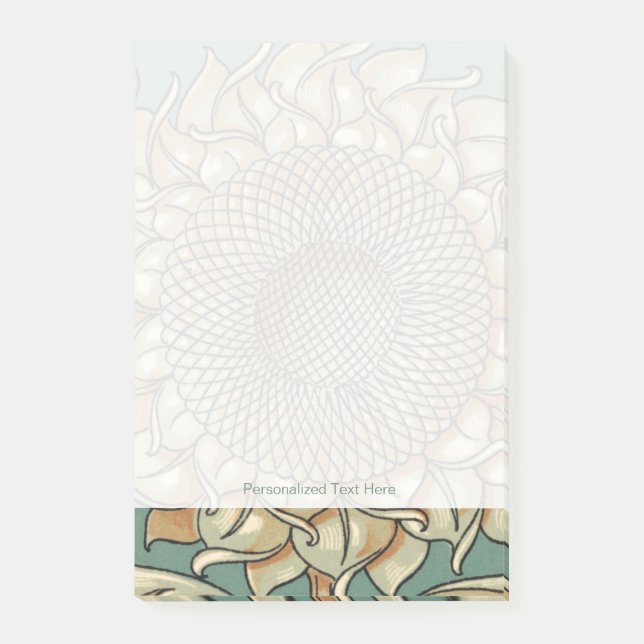 Bloco De Notas Sangue de girassol em fundo azul-esverdeado (Frente)