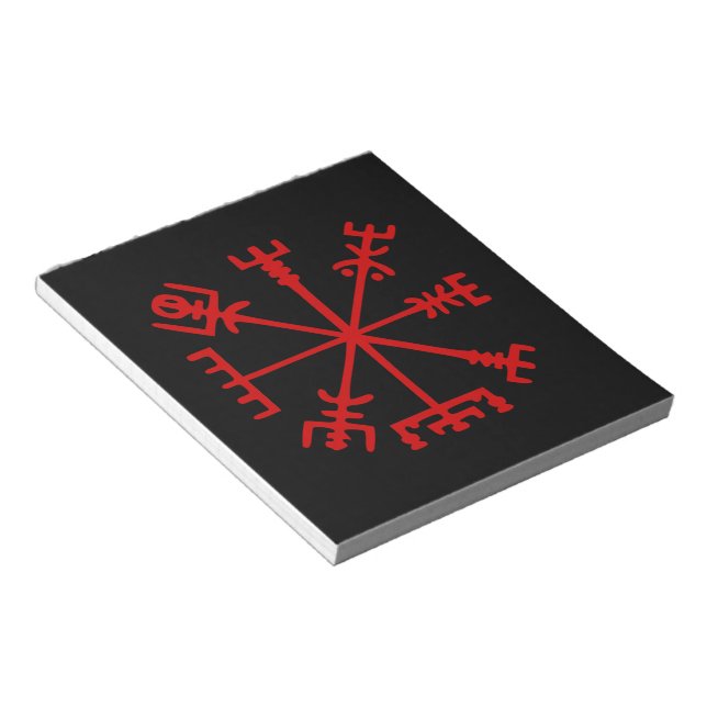 Bloco De Notas Sangue Red Vegvísir (Viking Compass) (Inclinado)