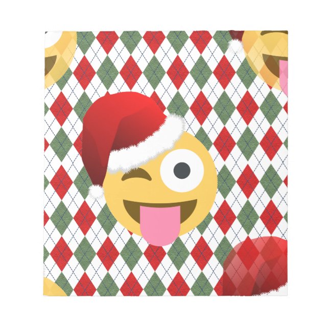 Bloco De Notas santa claus piscar os olhos emoji (Frente)