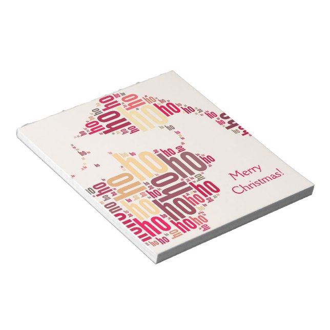 Bloco De Notas Santa Claus wordcloud Ho Ho Ho (Inclinado)