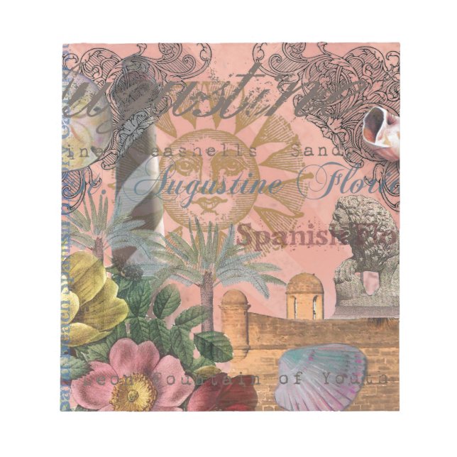 Bloco De Notas santo augustine florida viagem antiquada arte (Frente)