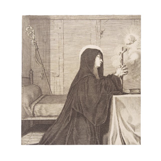 Bloco De Notas Santo Scholastica Patroness da escola (Frente)