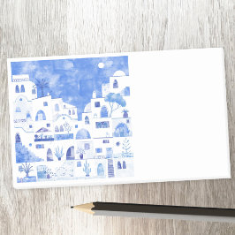 Bloco De Notas Santorini Grécia Watercolor
