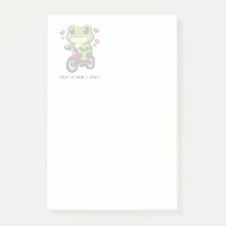 Bloco De Notas Sapo Ciclismo Fofo | Arte de Sapo Kawaii de Bicicl