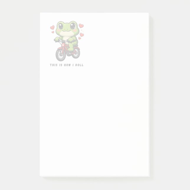 Bloco De Notas Sapo Ciclismo Fofo | Arte de Sapo Kawaii de Bicicl (Frente)
