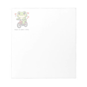 Bloco De Notas Sapo Ciclismo Fofo Arte de Sapo Kawaii de Bicicl