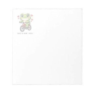 Bloco De Notas Sapo Ciclista Fofo   Arte de Sapo Kawaii de Bicicl
