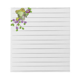 Bloco De Notas Sapo em um Ramo de Flores