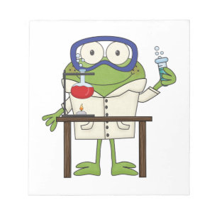 Bloco De Notas Sapo no laboratório de ciência