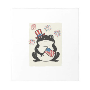 Bloco De Notas Sapo Patriótico Arte Vetorial de Gravura Vintage_1