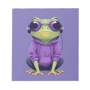 Bloco De Notas Sapo Vestindo Hoodie Funny Legal Caráter Animal