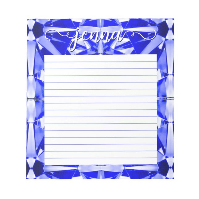 Bloco De Notas Sapphire Gemstone Vinculado Personalizado (Frente)