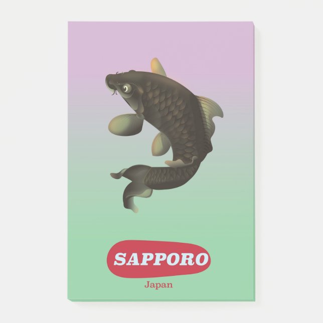 Bloco De Notas Sapporo Japan Vintage poster (Frente)