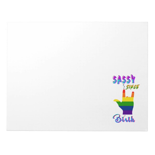 Bloco De Notas Sassy Desde o Nascimento (Frente)