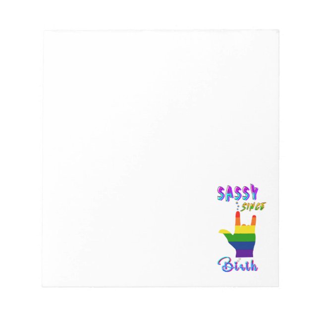 Bloco De Notas Sassy Desde o Nascimento (Frente)