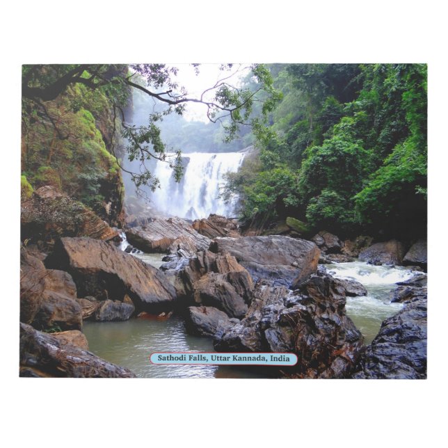 Bloco De Notas Sathodi Falls, Uttar Kannada, Índia (Frente)