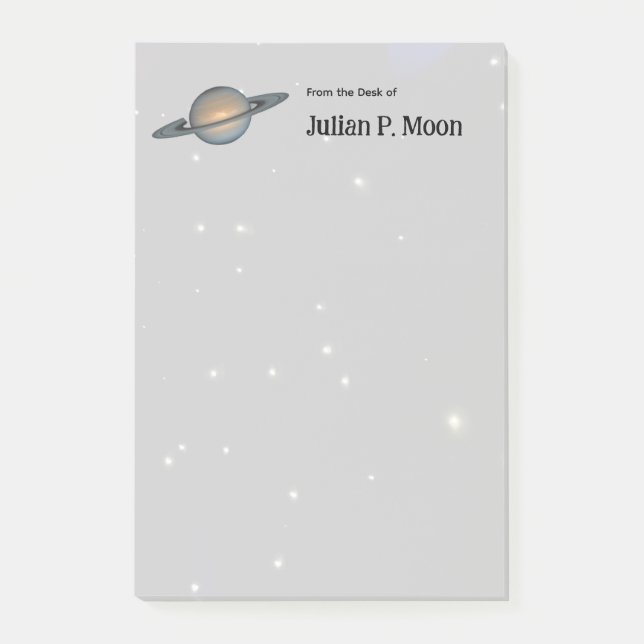 Bloco De Notas Saturn with Rings in Outer Space Personalized (Frente)
