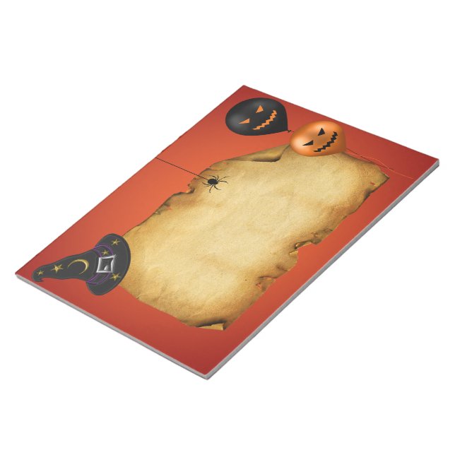 Bloco De Notas Saudação de Bergaminho Antigo de Halloween (Inclinado)