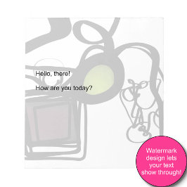 Bloco De Notas Saudações de Philydion: Abstrato Black & White