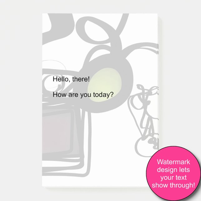 Bloco De Notas Saudações de Philydion: Abstrato Black & White (Criador carregado)