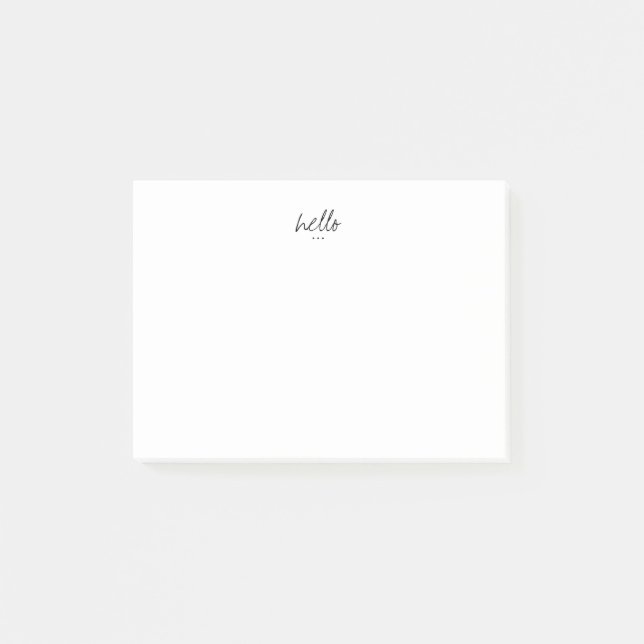 Bloco De Notas Saudações Minimalistas Olá (Frente)