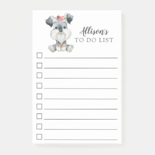 Bloco De Notas Schnauzer Puppy Dog Personalizado Para Fazer Lista