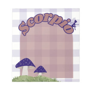 Bloco De Notas Scorpio Cottagecore Branca Fada, Arte De Cogumelos